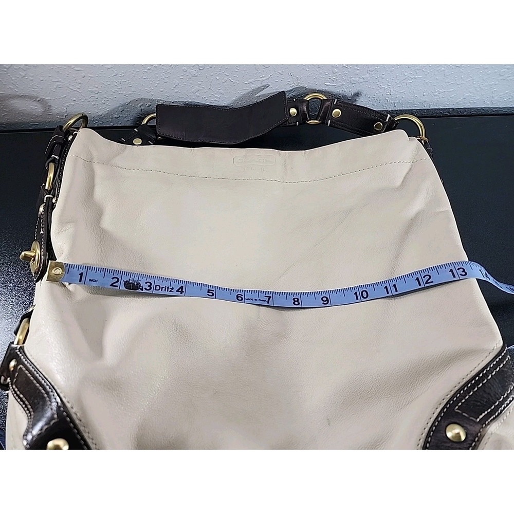 COACH‎ VINTAGE beige cream white leather handbag purse Vintage - Picture 11 of 11